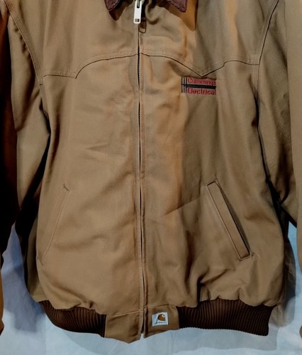 Vintage Carhartt Santa Fe Classic Duck Red Quilt Lined J13 Tan Jacket Mens 3XL - Picture 5 of 14
