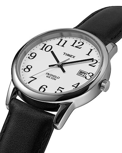 Timex T2H281 leicht lesbar 35 mm schwarzes Lederarmband Uhr - Bild 2 von 7