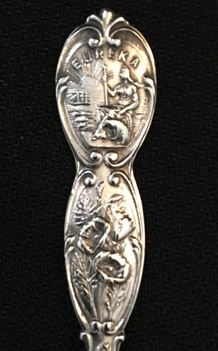Sterling Sacramento California CA Cal State Capitol Eureka Silver Souvenir Spoon - Picture 2 of 8