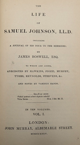 The Life of Samuel Johnson by James Boswell 10 Volume Leather Set - Antique 1835 - Foto 6 di 13