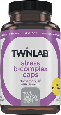 Twinlab Stress B-Complex Caps Energy Support Supplement Vitamin B12, B6-250 Caps