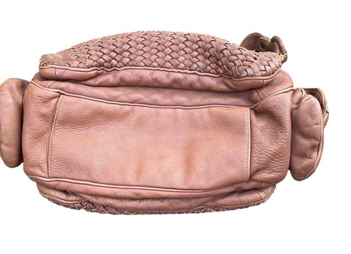 Vintage Cole Haan Woven Leather Bag Magnetic Snap Closure Hobo Style - Picture 8 of 10
