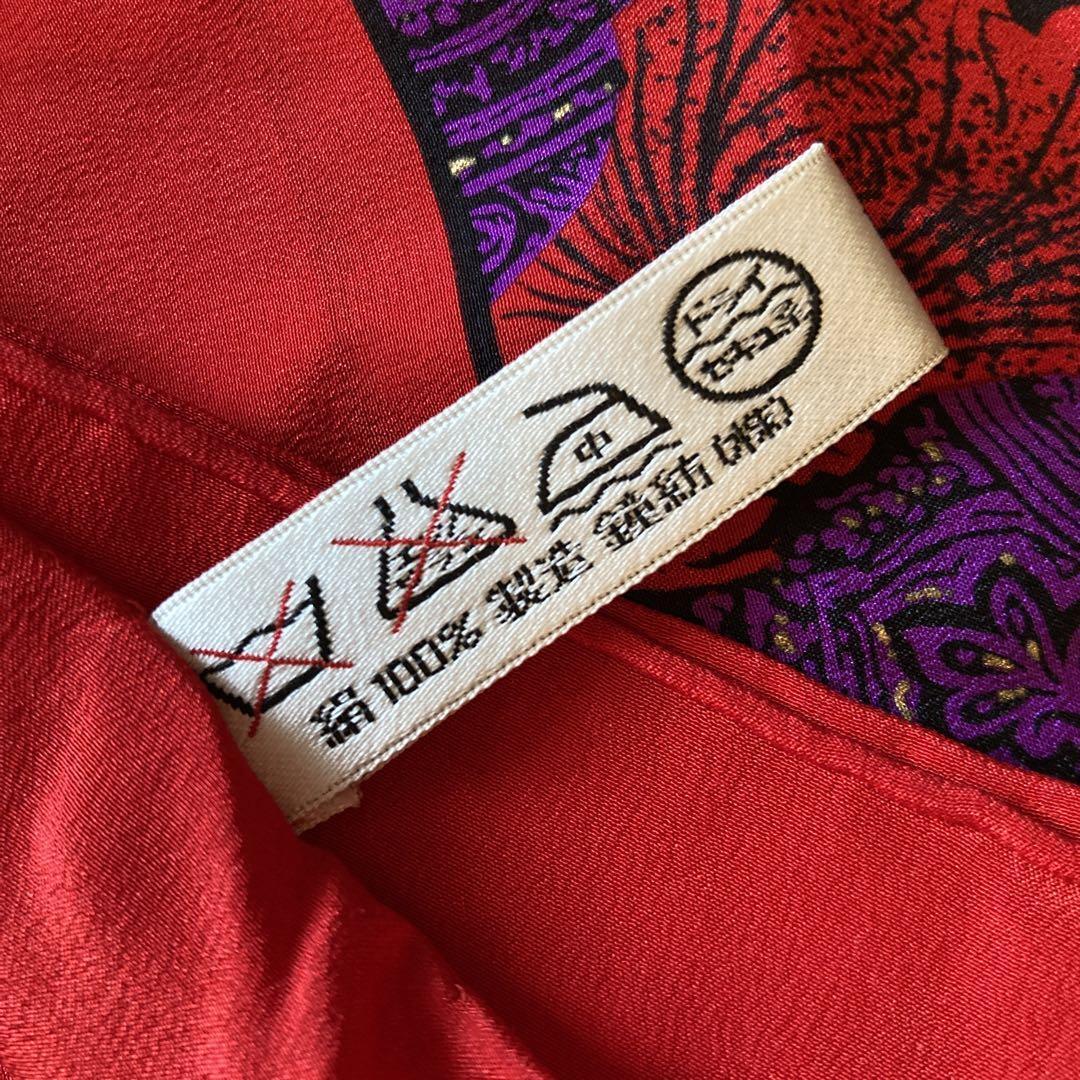 Christian Dior large scarf 87cm 34″ square silk paisley red