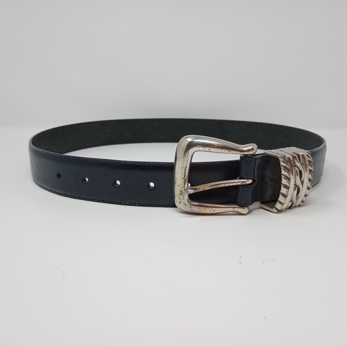 Brighton Echtleder schwarz silberne Schnalle Größe 30 Damen 5019 M 35614 Gürtel