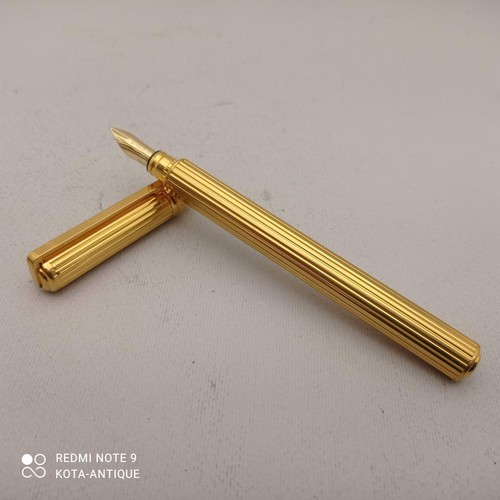 S.T. DUPONT Gatsby Pinstripe Gold Plated Fountain Pen 18k M Nib Uninked Vintage - Bild 19 von 22