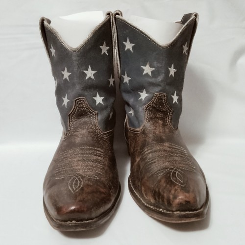 Roper Womens Distressed American Beauty Flag Ankle Boots - Picture 2 of 9
