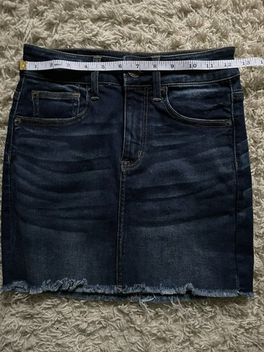 American Eagle Outfitters Juniors Hi-Rise Mini Skirt Blue Size 0 Dark Wash-17 - Picture 8 of 13