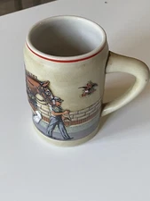 1989 Anheuser Bush Beer Mug Stein Budweiser Clydesdale Horse Hand Crafted Brazil