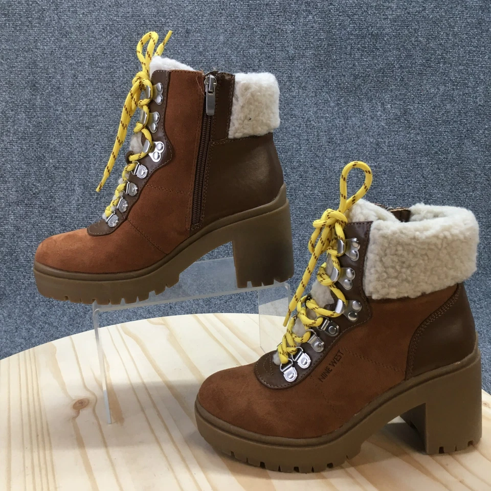 Nine West зимние снег ботинки женщин 6 M Quimbie коричневый искусственной кожи молнии искусственного меха - Изображение 2 из 4