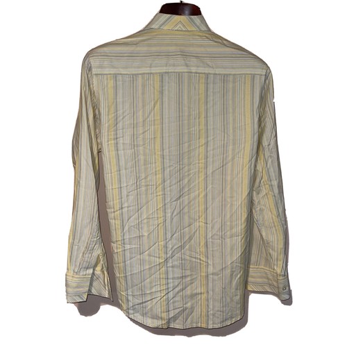 Indigo Palms Tommy Bahama Dress Shirt Tailored Fit Yellow Blue Cotton Small - Picture 6 of 6