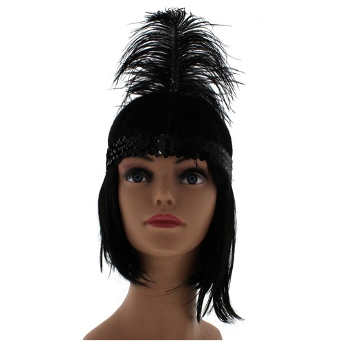 Ladies Girls 1920's Sequin Flapper Stylish Feather HeadBand Headress Kylie band - Picture 31 of 93