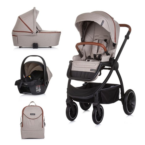Chipolino Kombikinderwagen 3 in 1 Prestige Babywanne Rucksack i-Size Babyschale - Bild 26 von 30