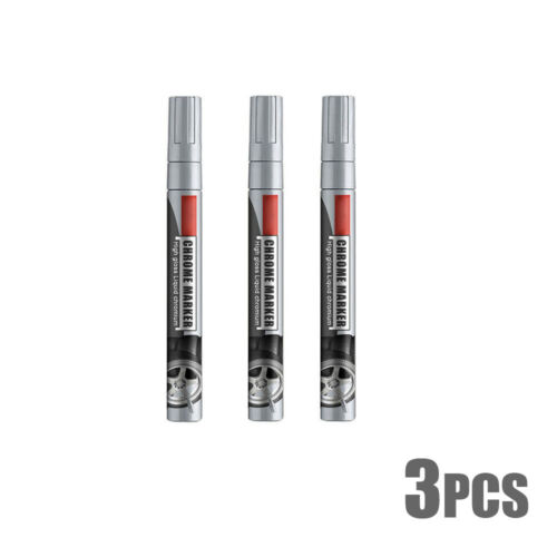 3Pcs Metallic Liquid Chrome Mirror Finish Paint Pen Silver DIY Art Marker Pens - Foto 4 di 4