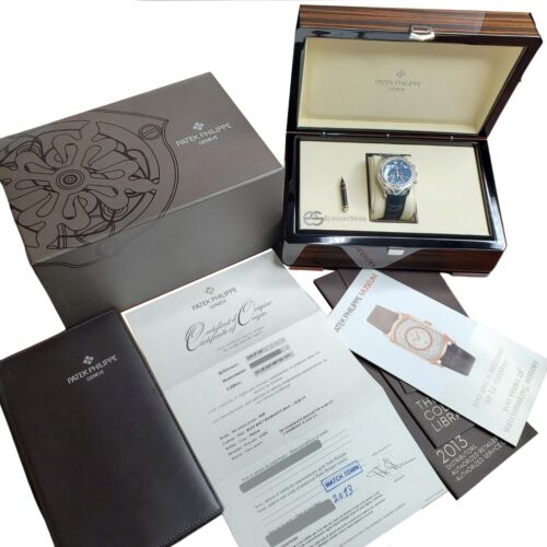 Patek Philippe 5961P 001 Complications Blue Baguette Diamond Platinum Box Papers - Picture 2 of 8