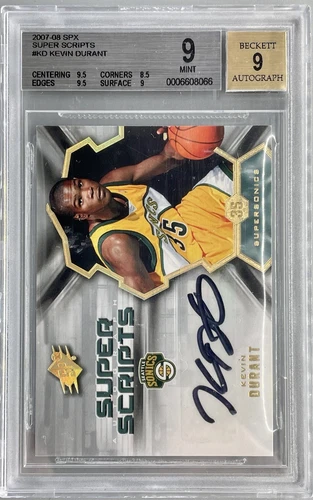 2007-08 Kevin Durant SPX - Super Scripts Autograph #SS-KD RC AUTO BGS 9 MINT SP