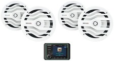 Kicker KMC5 Marine 3" Receiver Weather-Band Tuner 4 White MB Quart 6.5" Speakers