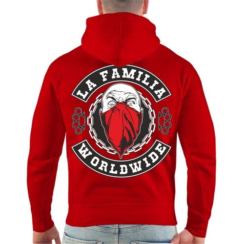 Sudadera con capucha para hombre La Familia WORLDWIDE Hoodie Loca Patch Support criminal - Imagen 12 de 25