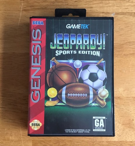 Jeopardy Sports Edition Sega Genesis Videojuego Caja Manual Probado en Caja Original - Imagen 2 de 3