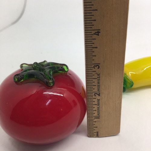 2 Hand Blown Glass Fruit Decorative Pieces Banana & Tomato- Read Description - Picture 11 of 13