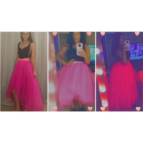 Women's High Low Tulle Tutu Long Skirt A-Line Puff Mesh Skirt Solid Color Lay... - Picture 3 of 9