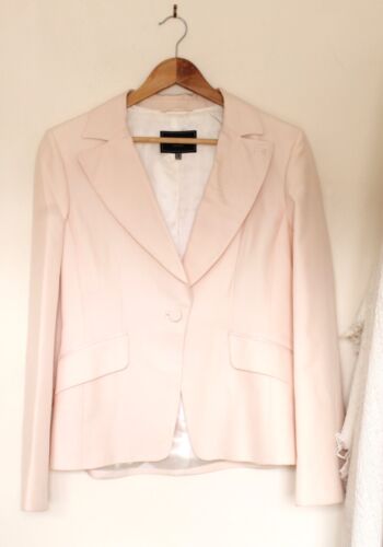 Coast light pink wool silk satin Smart short blazer jacket size 12-14 vtg Y2K - Picture 5 of 18