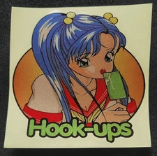 HOOK UPS STICKER "SUCKING MY POPSICLE" 4 X 3 3/4" DECAL CLEAR PEEL OFF 