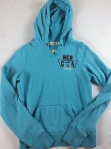 Hollister-Hoodie-Womens-SZ-S-M-Sweatshirt-Pullover-HCO-Surf-Lined-Hood-Blue-Cute