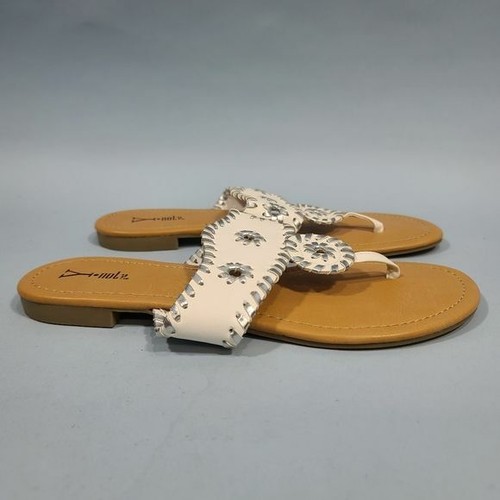 Sandali infradito Y Not "Jackey" donna taglia 9M bianco marrone - Foto 2 di 9