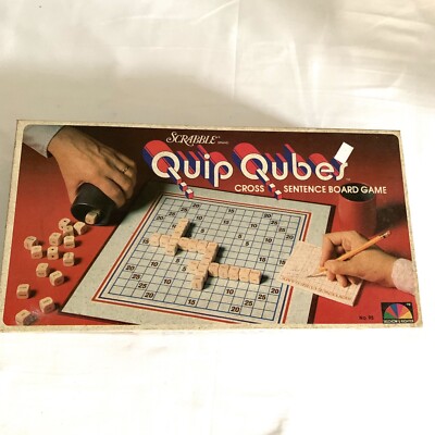 Vintage 1981 Scrabble Quip Qubes Word Game Crossword Sentence BoardGame