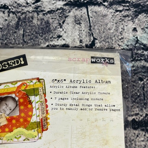 Exposed! 6x6 Klar Acryl 7 Seiten Album Jakobsmuschel Rand Sammelarbeiten Unikat - Bild 6 von 9