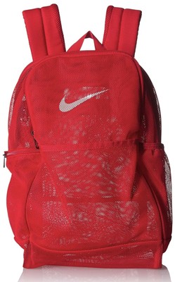 red nike mesh backpack