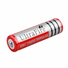 UltraFire Rechargeable Battery 3.7V Button Top 3000mAh Lithium for Flashlight