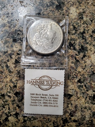1881 S Morgan Dollar Hannes Tulving Holder Uncirculated - Picture 3 of 3