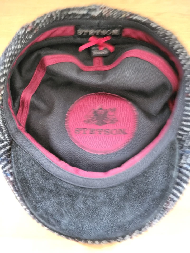 Stetson Cap Herringbone Pattern Wool 24" Newsboy Hat - Image 4 of 4
