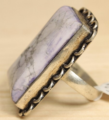 Anillo Vintage Hecho a Mano Plata de Ley y Turquesa Búfalo Talla 7 X265D - Imagen 3 de 4
