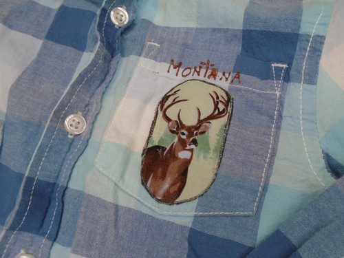 Kid's Jean Jacket Hand Painted and Button Up Shirt Montana 4 year old - Picture 3 of 17