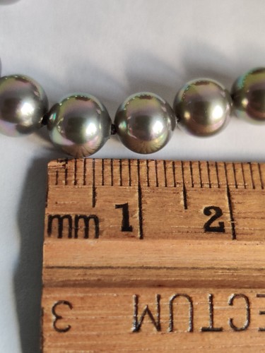 Majorica Tahitian Glass Pearls 6mm Necklace 18" Box Certificate 925 Sterling - Bild 13 von 14
