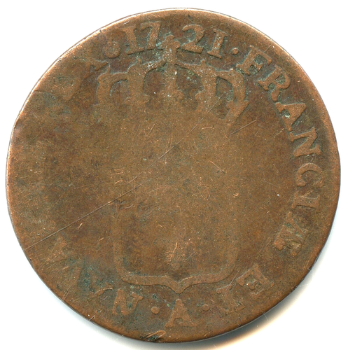 Louis XV , 1/2 sol à au buste enfantin 1721 A n°5982 - Foto 2 di 2