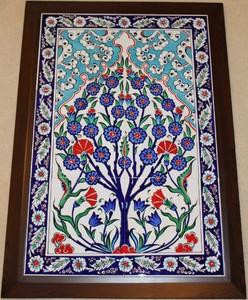 Wood Framed 19 X27 Turkish Handmade Iznik Tree Of Life Pattern Tile Image Is Loading Wood Framed 19 034 X27 Turkish Handmade