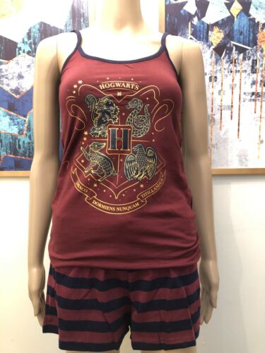 Harry Potter Pigiami Shorts & Cami Gilet Set PJS Pigiami Donna Primark Hogwarts - Foto 2 di 3