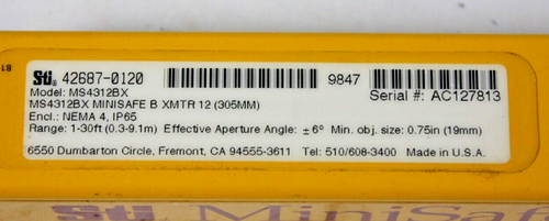 STI Mini-Safe MS4312BB/MS4312BX Light Curtain Transmitter and Receiver - Picture 4 of 5