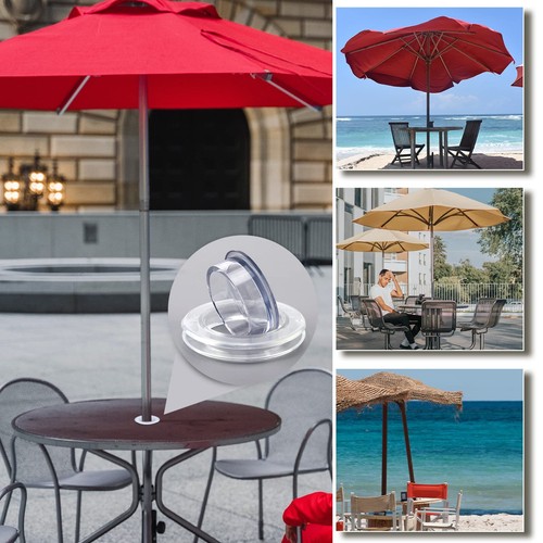 4 Set 2" Silicone Patio Table Umbrella Hole Ring and Cap, 4 Rings and 4 Stoppers - Picture 2 of 6
