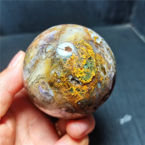 Rare 353.9G Natural  Beautiful Namibia " Pietersite" Gemstone Ball ealing R1021 - Picture 9 of 12