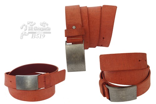 Cintura uomo donna 100% cuoio pomiciato lavorazione artigiana Made in Italy cm.4 - Imagen 5 de 46