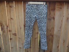THE CHILDREN'S PLACE Girls PANTS size 10 White Black Cheetah Print