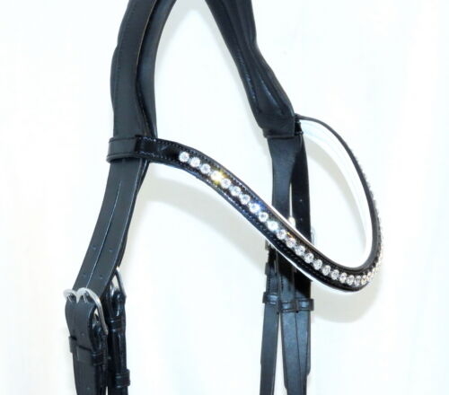 FSS Anatomic FREEWAY Bridle 6mm Crystal CLEAR BLING Curve MonoCrown CUT BACK NEW - Picture 2 of 2