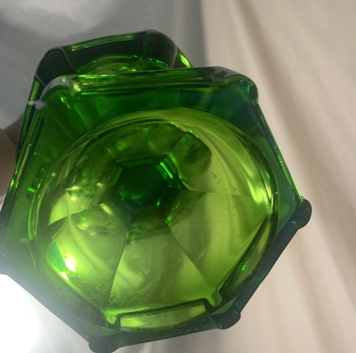 Vintage Glass Drape Swung Green 20" Vase - Picture 6 of 6