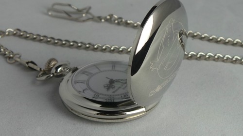 Ghostbusters Gift Set Slimer Silver Plated Pocket Watch Keyring & Petrol Lighter - Picture 4 of 7