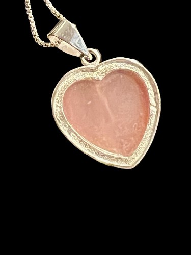 Davinci Mother & Child Cameo Pink Agate Sterling Necklace 925 Mothers Day! 15” - Picture 9 of 23
