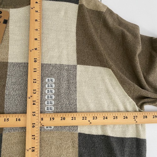 Dockers Extra Soft Crew Neck Sweater Mens 3XLT Brown Tan Gray Beige - Picture 8 of 10
